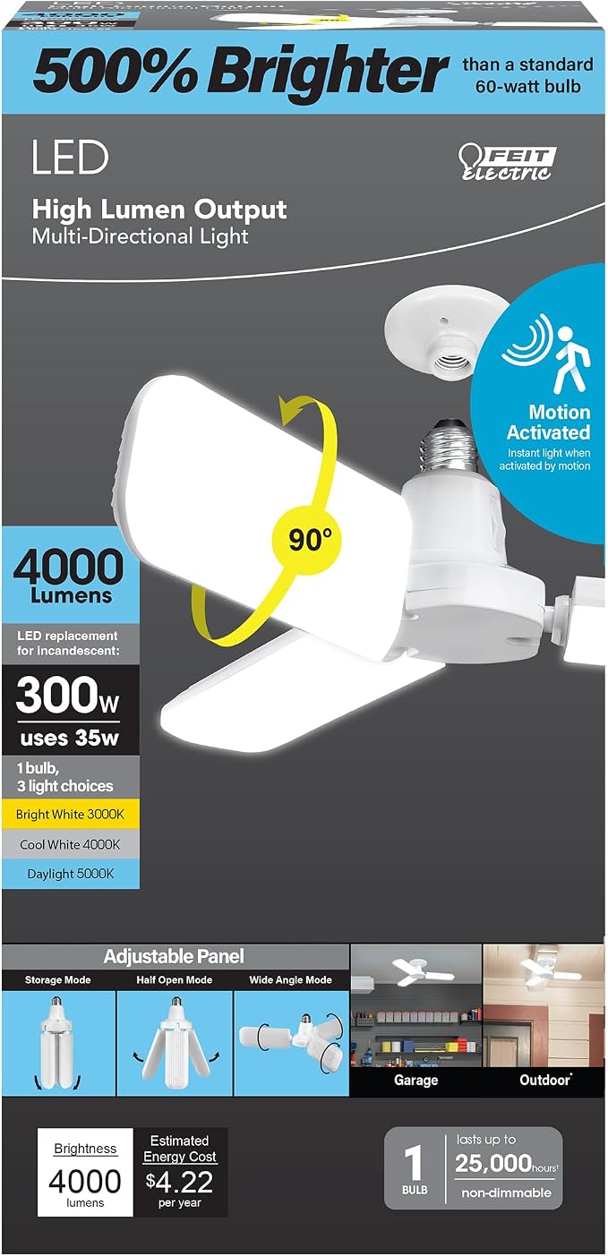 Feit Electric LED Garage Light, E26 Base, 000-Hour Lifetime by FeitElectricCompany