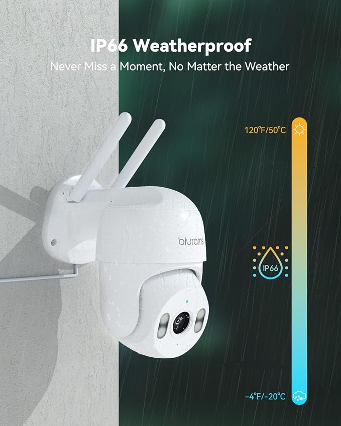blurams 2Pack Security Cameras Outdoor Wired, 2K 360° PTZ Outdoor Security - Image 6