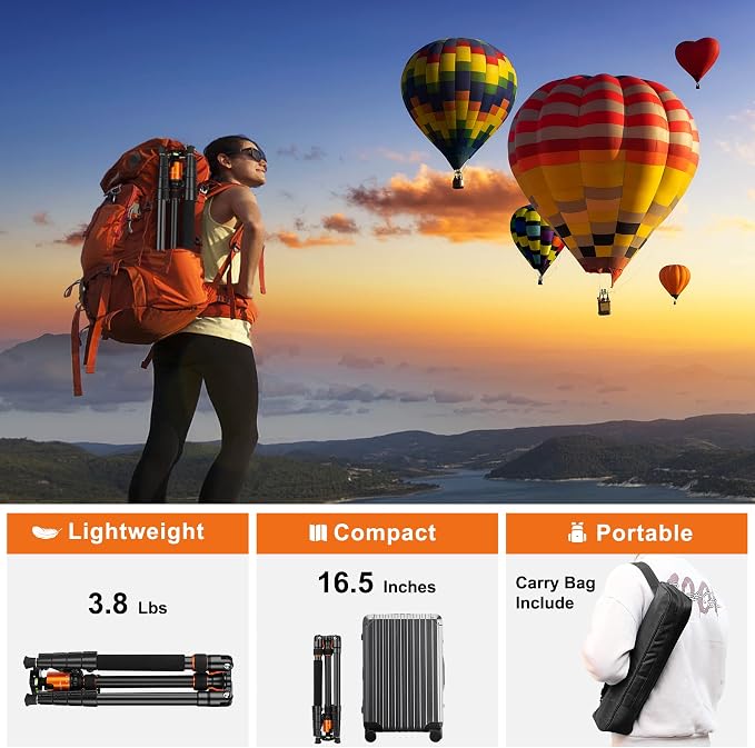 JOILCAN Tripod for Camera, Heavy Duty Travel Tripod for Binoculars Spotting - Image 7
