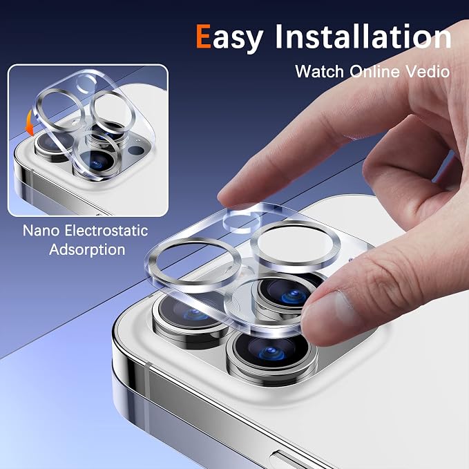 UniqueMe Compatible with iPhone 12 Pro Max 6.7" Camera Lens Protector Tempered - Image 6