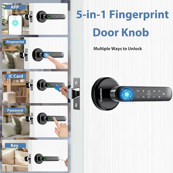 Fingerprint Door Lock Biometric Door Knob - Image 2