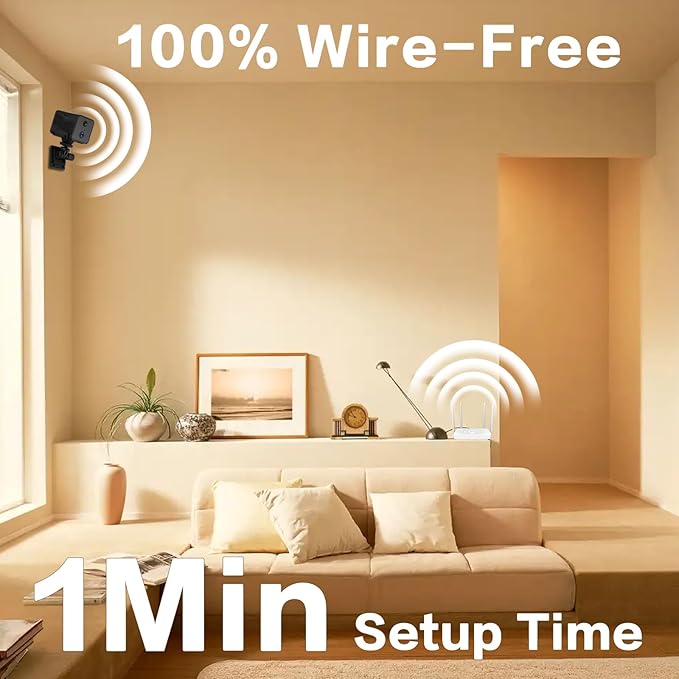 Wireless Small Indoor Security Camera, 32GB SD Card No Monthly Fee, Long - Image 2