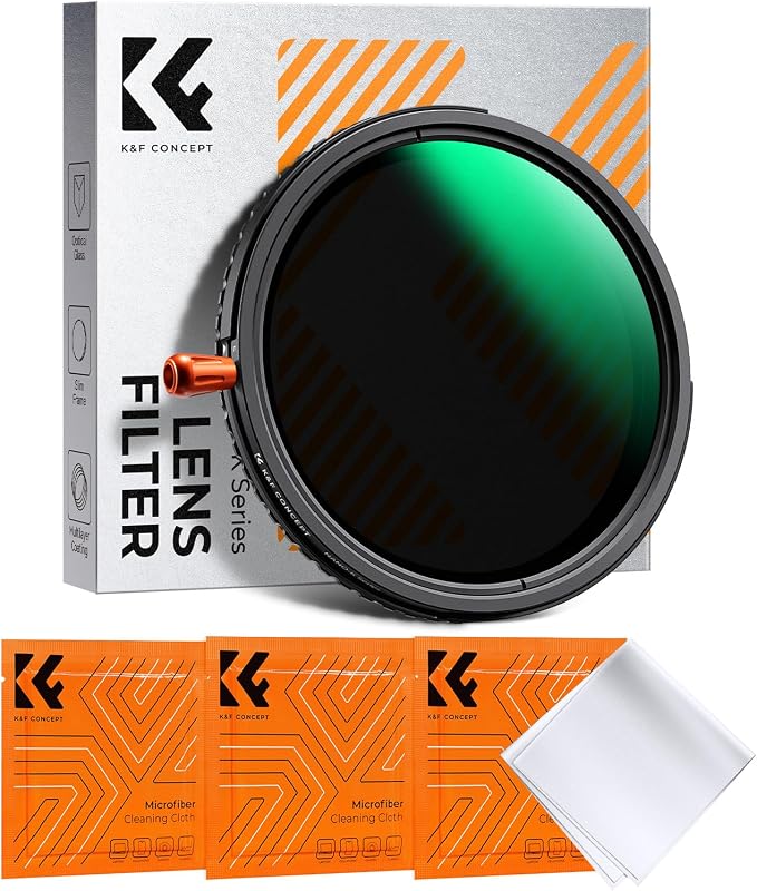 K&F CONCEPT 72mm Black Diffusion Mist Effect 1/4 & Variable ND2-32 & Circular by KFCONCEPT