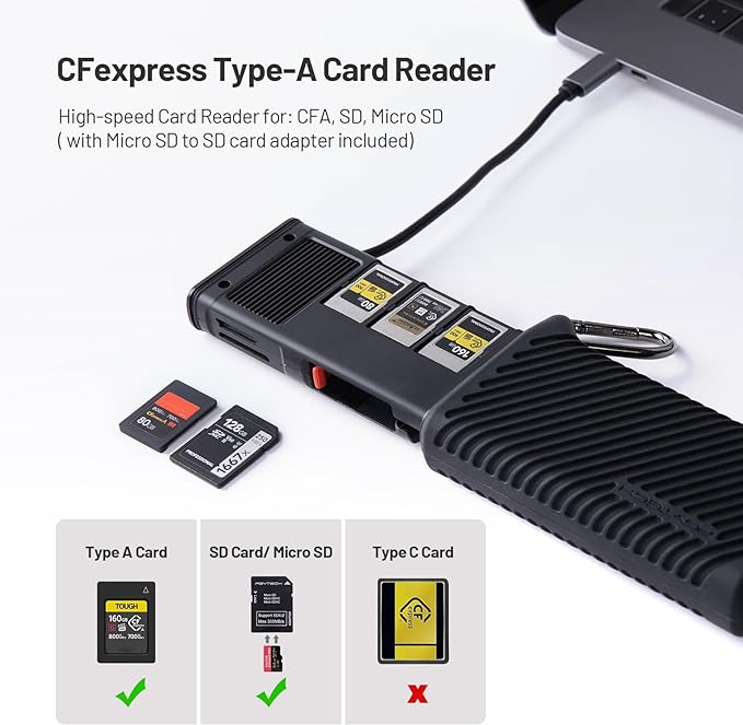 PGYTECH CreateMate USB 3.2 CFexpress Type A Card Reader 10Gbps, CFexpress Type - Image 2