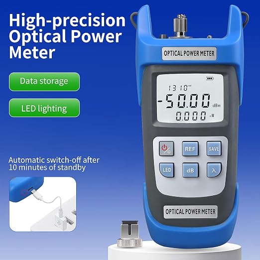2-Piece Rechargeable high-Precision Optical Power Meter A-C510A Fiber Tester & - Image 2