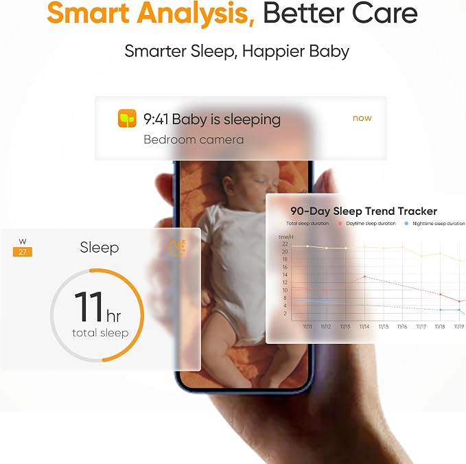 Monai 4K Smart Baby Monitor, Eye-Safe 950nm Night Vision, 7 AI Features - Image 8