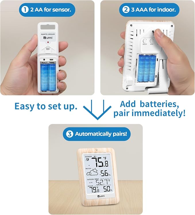 Indoor Outdoor Thermometer Wireless Weather Station, Temperature Humidity - Image 7
