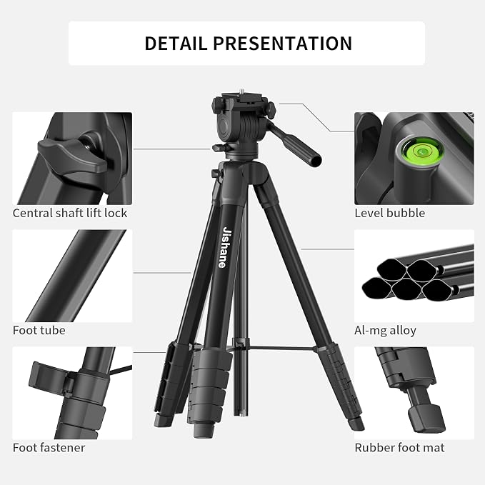 Camera Tripod, Travel Tripod for Camera Canon EOS Rebel Nikon, Compatible - Image 7