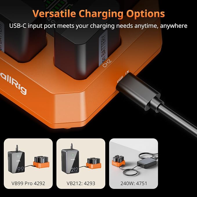 SmallRig NP-FW50 4-Channel Camera Battery Charger - Image 5