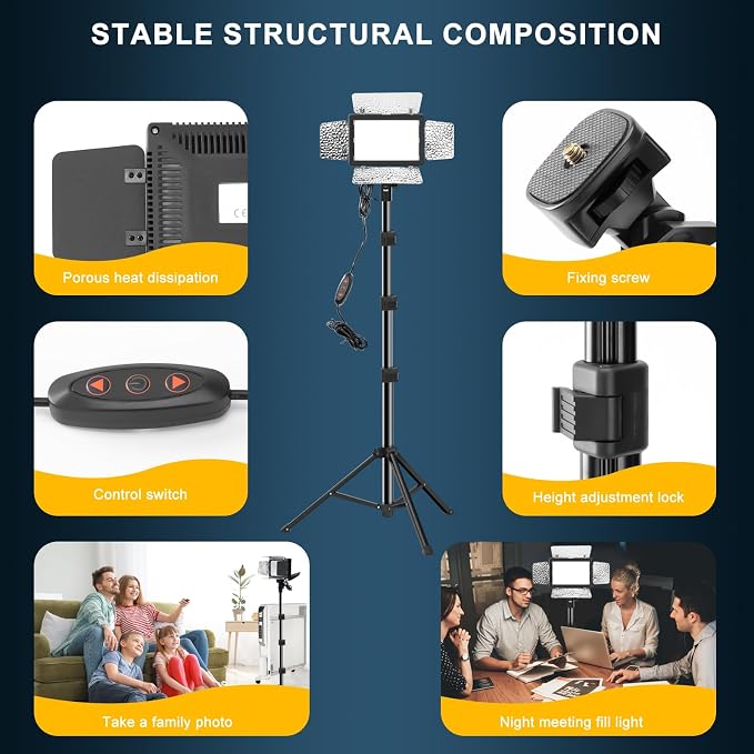 Jiang&Rong 2 Pack LED Video Lighting Kit - Image 5