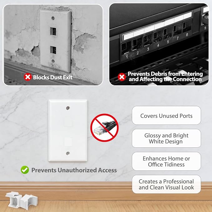 20-Pack Blank Keystone Jack Insert - Image 3