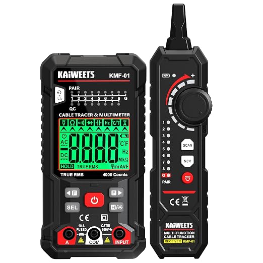 KAIWEETS 3-in-1 Multimeter & Cable Tracer Kit, Auto-Ranging Digital Multimeter by KAIWEETS
