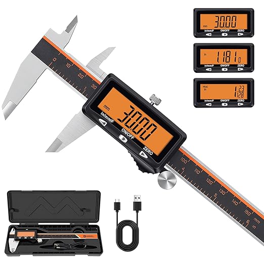 HARDELL Digital Caliper, Stainless Steel Digital Micrometer by HARDELL