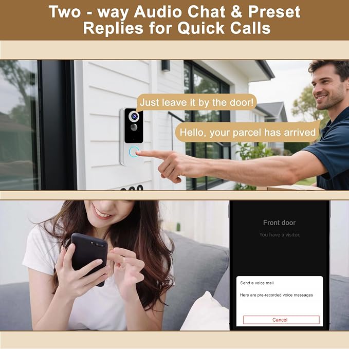 Doorbell Camera Wireless, 2K FHD Head-to-Toe Video, no Subscription, Two-Way - Image 6