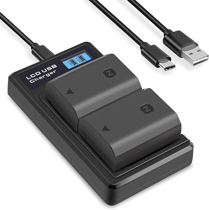 2 Pack NP-FZ100 Battery & Battery Charger Replacement by NATNO