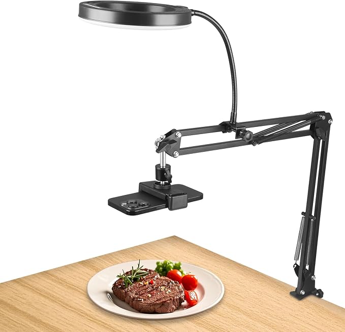 6" LED Ring Light for Desk, Overhead Camera Mount by PIOENIMAGE
