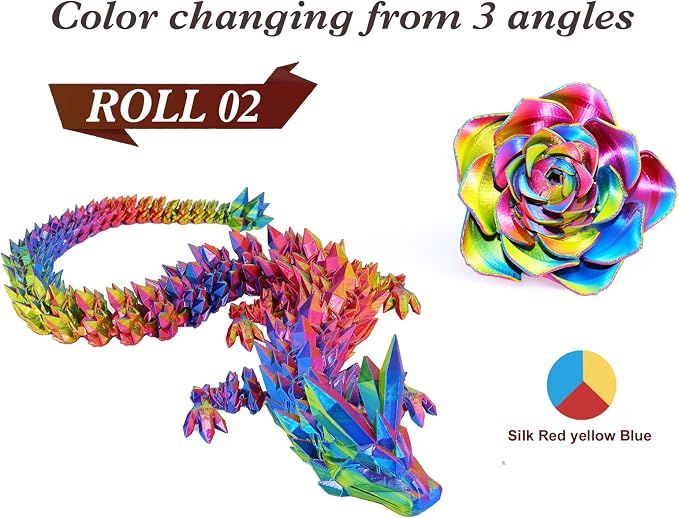 LOVOON 3D Printing Filament Bundle 2 KG, Tricolor PLA Filament 1.75mm Silk - Image 3