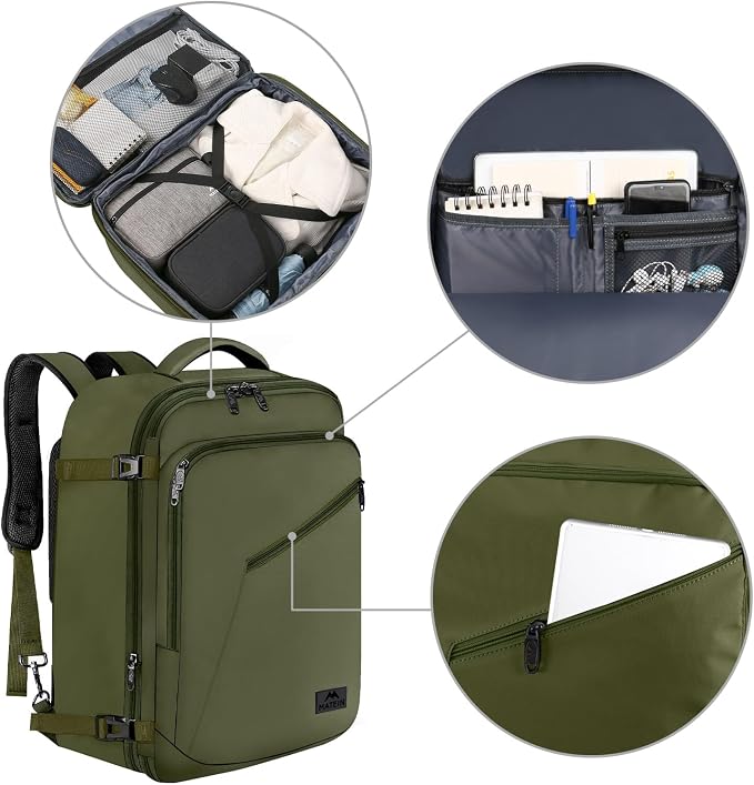 MATEIN Mens Backpack for Travel, Extra Large Expandable Carry on Backpack - Image 6