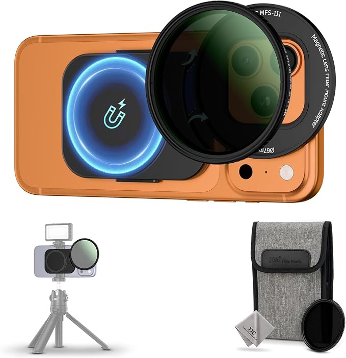 Upgraded 67mm ND Filter for iPhone 17, Magnetic Lens Filter Adapter by JJC