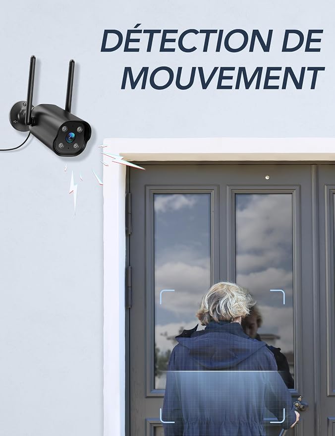 GNCC 2K Outdoor Security Camera, 24/7 Recording, 9.85ft Cord, No Battery - Image 5