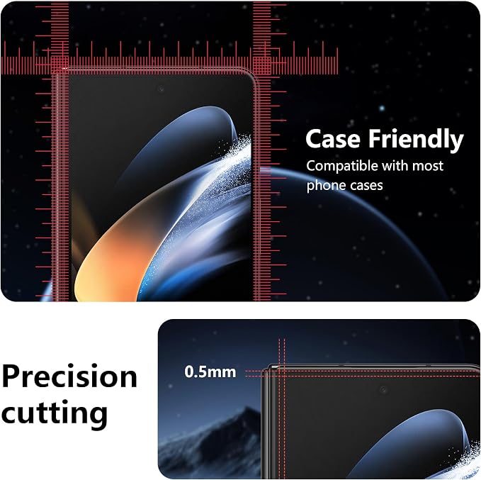6 Pack for Samsung Galaxy Z Fold 4 Screen Protector, 2 Pac Inside Soft Film + 2 - Image 5