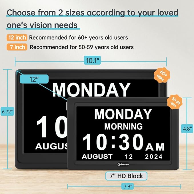 Soobest Dementia Digital Clock for Seniors Elderly, 20 Alarm Reminders 3 - Image 4