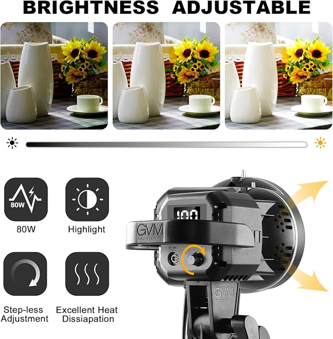GVM Great Video Maker 80W CRI97+ Video Lights - Image 3