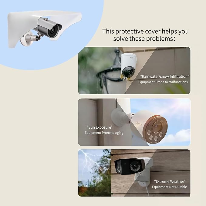 Metal Security Camera Rain Snow Shield Cover, Universal Outdoor Sunshade - Image 8