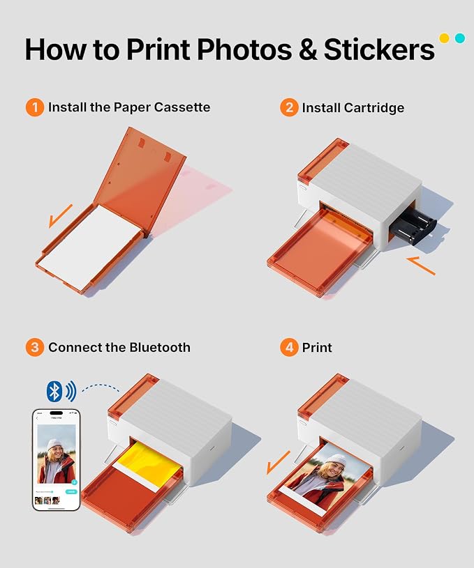 Liene Amber M110 Bluetooth Photo Printer 80 Sheets, Portable Photo Printer - Image 9