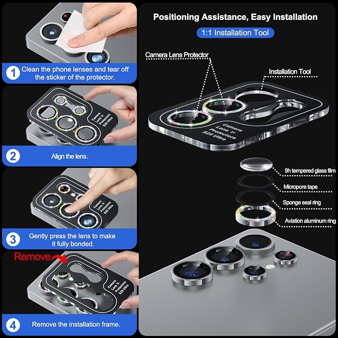 WSKEN for Samsung Galaxy S25 Ultra Camera Lens Protector - Image 6