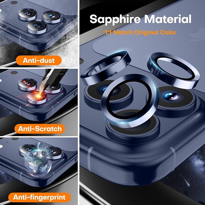 for iPhone 17 Pro/iPhone 17 Pro Max Camera Lens Protector, Tempered Glass - Image 3