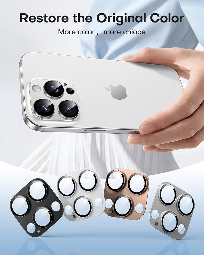 TAURI 2 Pack for iPhone 16 Pro Max/16 Pro Camera Lens Protector, Full Coverage - Image 8