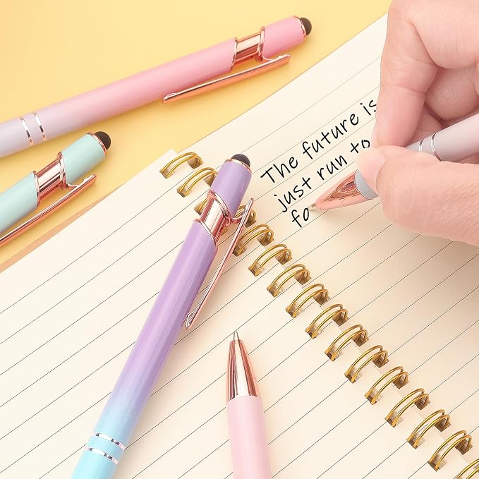 Bribobo 6 Pack Ballpoint Pen 2-in-1 Stylus Retractable Ballpoint Pen - Image 6