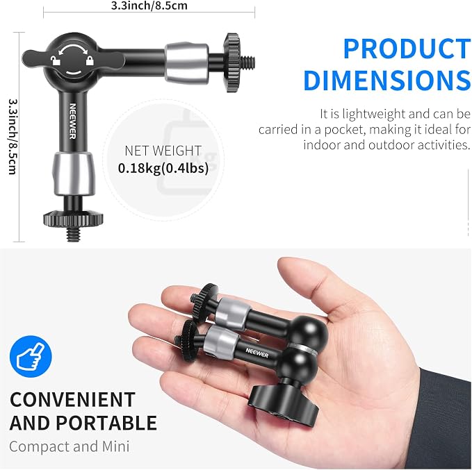 NEEWER 5.9"/15cm Adjustable Friction Magic Arm - Image 7