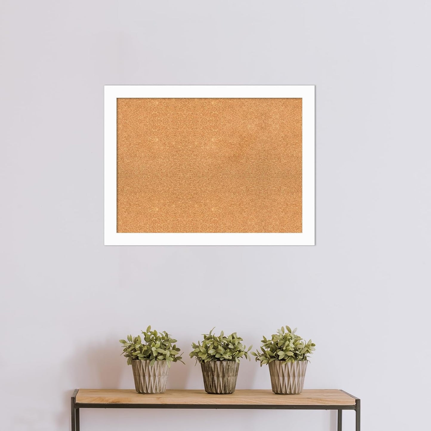 Amanti Art Natural Cork Board for Wall, 25x33 Vision Board with White Frame, Large Corkboard Office Decor for Home Organization, Casual Corkboard Pinboard to Display Items for Home Organization in