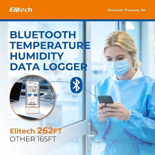 Elitech Bluetooth Data Logger FDA Standards, Temperature Humidity External Probe - Image 2