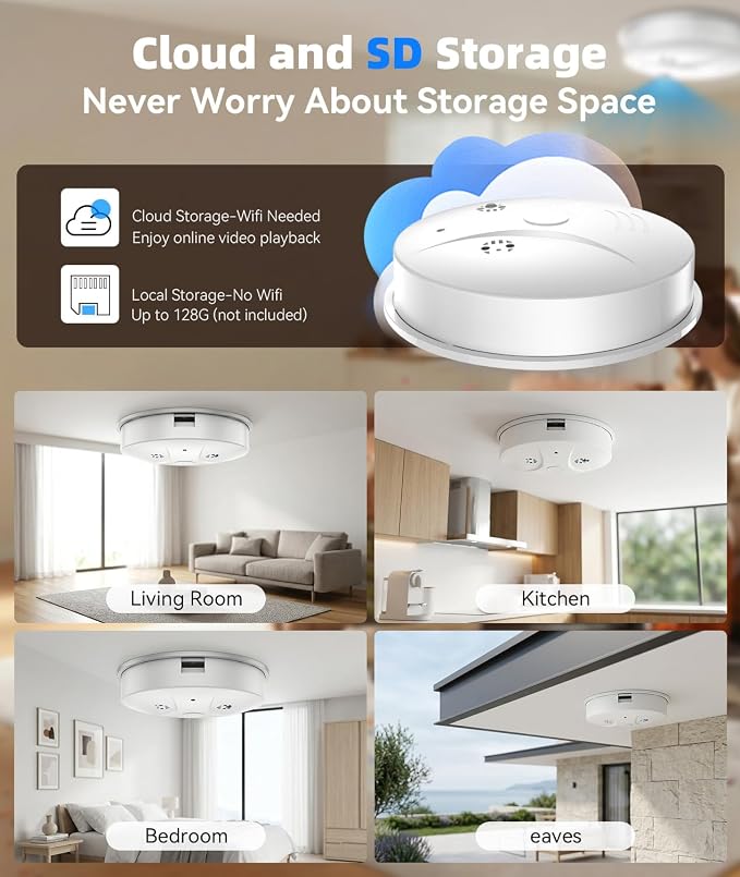 1080P HD Wireless WiFi Camera Smoke Detector - Image 7