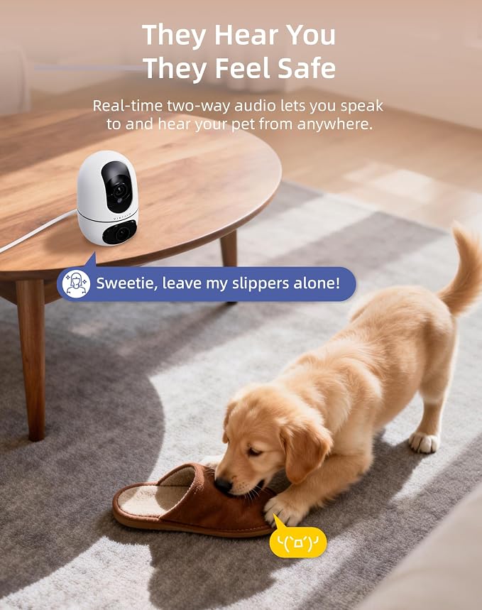 VIRTAVO Pet Camera Indoor for Dogs & Cats, 360° PTZ Pet Monitor - Image 8