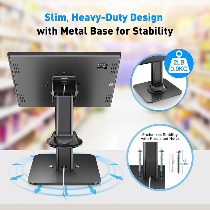 AboveTEK Anti-Theft iPad Kiosk Stand – POS iPad Security Mount - Image 6
