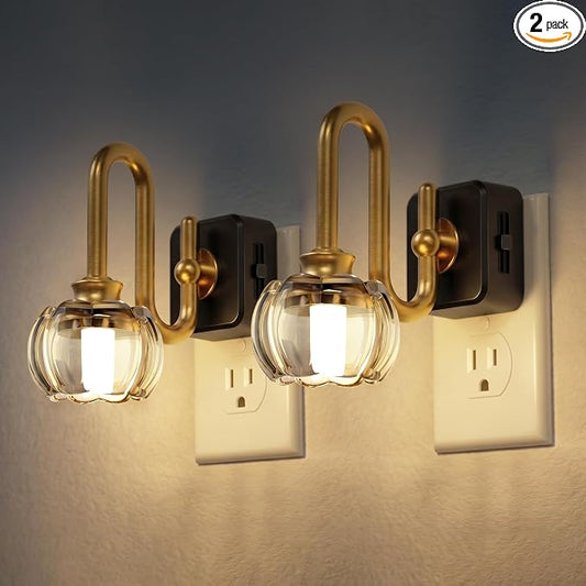 JandCase Night Light, Night Lights Plug into Wall, Glass LED Nightlight by JandCase