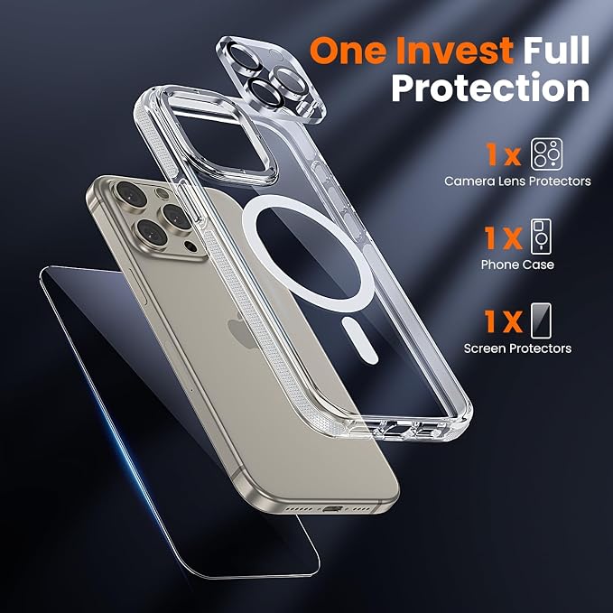 toushion 3 in 1 for iPhone 15 Pro Case Clear - Image 2