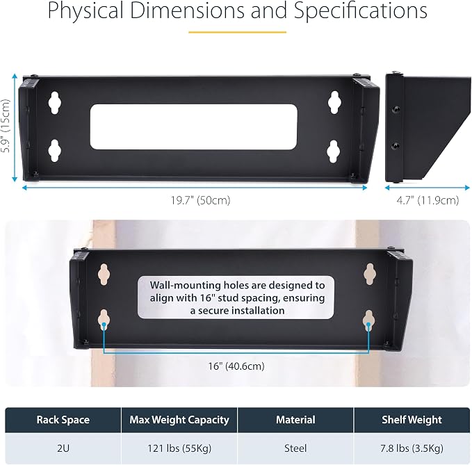 StarTech.com 2U Vertical Wall-Mount Bracket - Image 4
