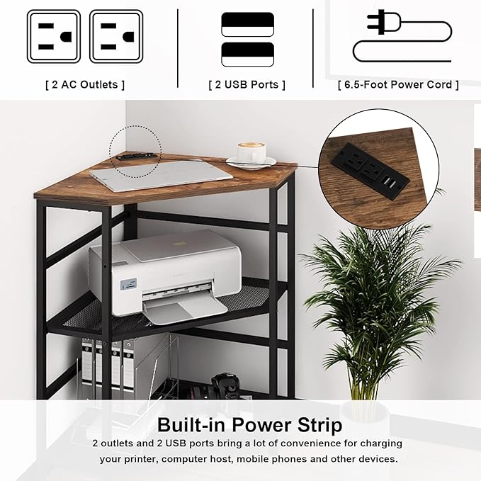 VEDECASA Corner Printer Stand Table - Image 2