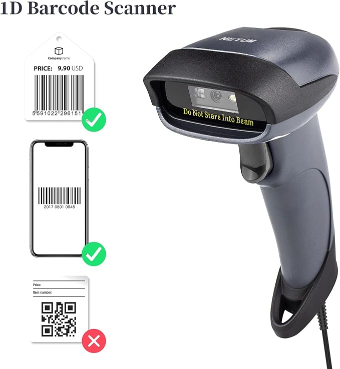 NETUM USB Barcode Scanner with Stand Wired Handheld Bar Code Reader 1D CCD - Image 6