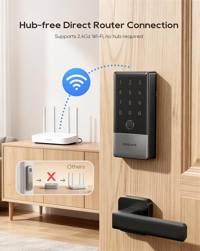 DREAME Wi-Fi Smart Door Lock for Front Door A10, Matter Over Thread, Works - Image 5