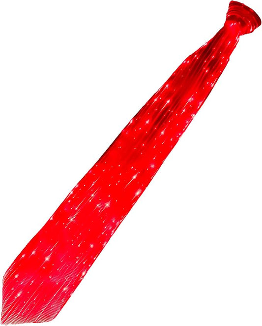 LED Neck Ties for Men Party Fiber Optic Light Up Necktie Bar Rave Funny Glow by ShinningmeFiberOpticLights