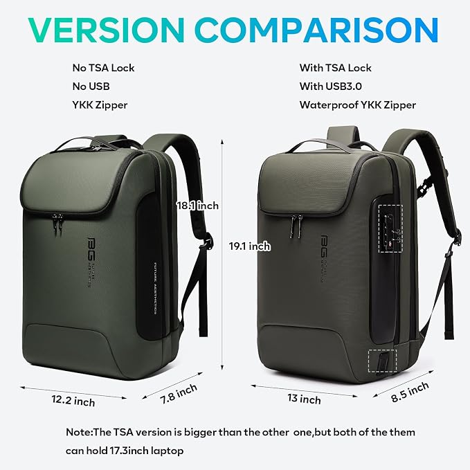 BANGE Men's Laptop Backpack for 17.3Inch Notebook, Airline Approved Travel - Image 6