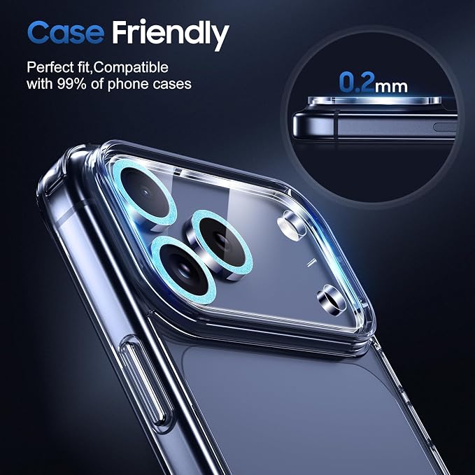 UniqueMe Compatible for 3 Pack iPhone 17 Pro Max Camera Lens Protector - Image 6