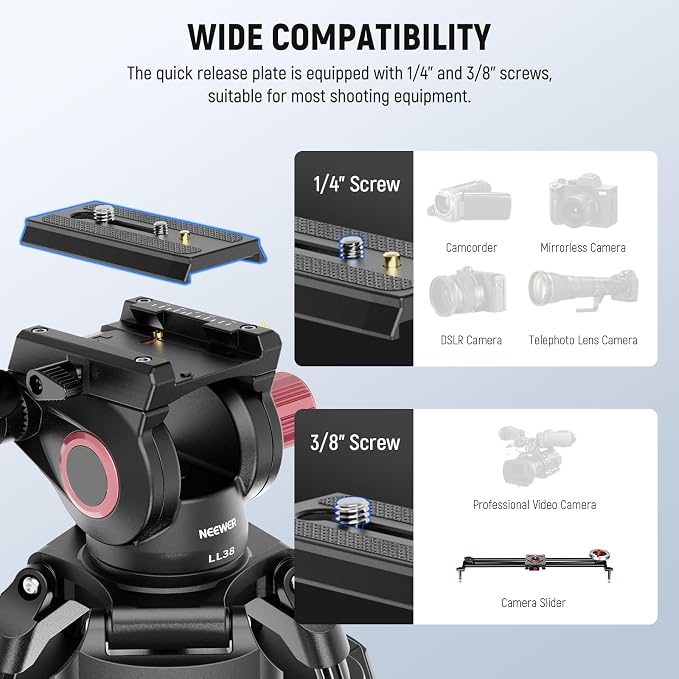 NEEWER LL38 79"/2m Video Camera Tripod - Image 6