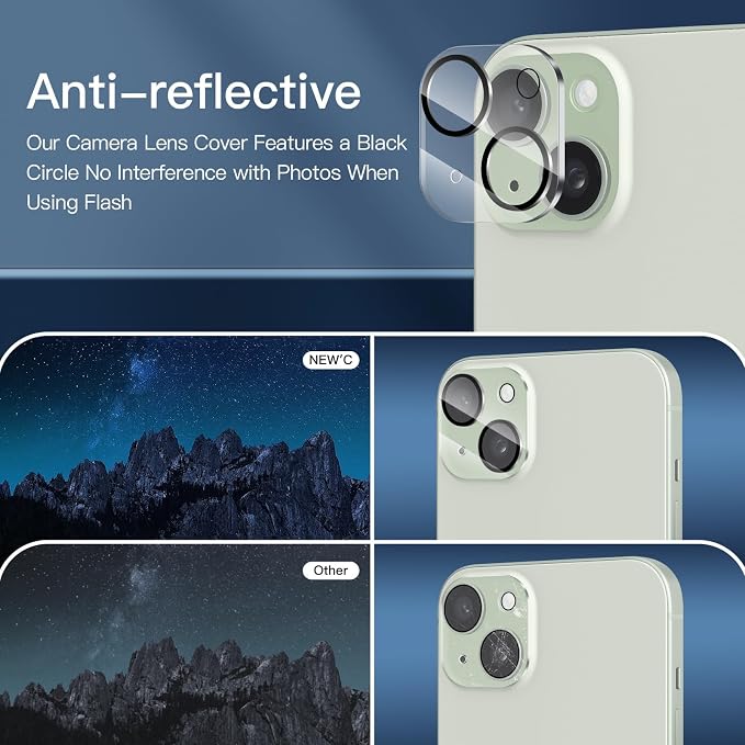 NEW'C 3x Privacy for iPhone 15 Plus Screen Protector+ 3x Camera Lens Protector - Image 7